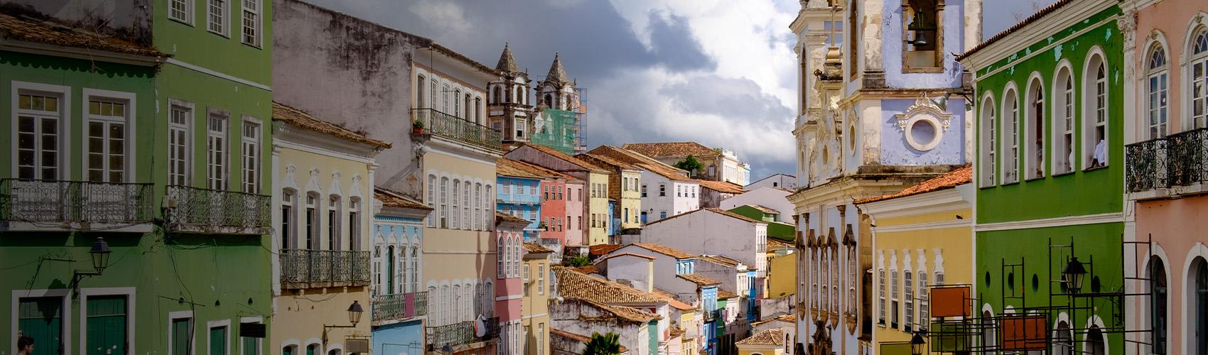 Colorful buildings in Salvador de Bahia, Brazil